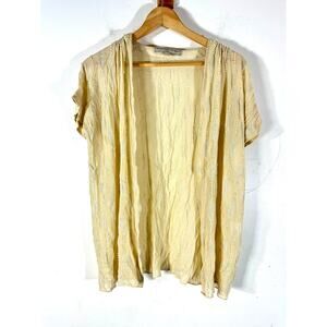 WHAT GOES AROUND COMES AROUND Anthropologie Silk‎ Beaded Cardi Womans S Cottage